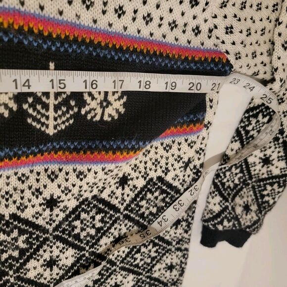 Baxter Wells Fair Isle Wool Blend Womens Large Sweater Birdseye Knit Ski Cozy - Picture 7 of 8